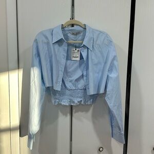 NWT Zara Light Blue Cropped Twofer